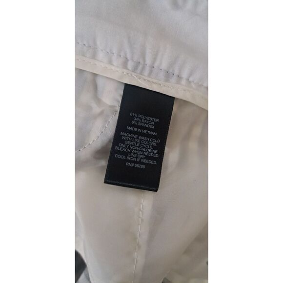 Express Womens Size 4 Columnist Trouser Pants Stretch Gray White Gingham Plaid - Picture 7 of 7